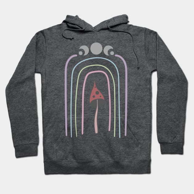 Rainbow Moon Mushroom Hoodie by Slightly Unhinged